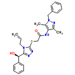 InChI=1/C26H28N6O2S/c1-4-15-31-25(24(34)21-13-9-6-10-14-21)28-29-26(31)35-17-22(33)27-23-18(2)30-32(19(23)3)16-20-11-7-5-8-12-20/h4-14,24,34H,1,15-17H2,2-3H3,(H,27,33)/t24-/m1/s1