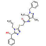 InChI=1/C26H28N6O2S/c1-4-15-31-25(24(34)21-13-9-6-10-14-21)28-29-26(31)35-17-22(33)27-23-18(2)30-32(19(23)3)16-20-11-7-5-8-12-20/h4-14,24,34H,1,15-17H2,2-3H3,(H,27,33)/t24-/m0/s1