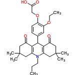 InChI=1/C30H39NO6/c1-7-11-31-19-13-29(3,4)15-21(32)27(19)26(28-20(31)14-30(5,6)16-22(28)33)18-9-10-23(37-17-25(34)35)24(12-18)36-8-2/h9-10,12,26H,7-8,11,13-17H2,1-6H3,(H,34,35)