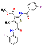 InChI=1/C21H16F2N2O4S/c1-11-16(21(28)29-2)20(25-18(26)12-6-5-7-13(22)10-12)30-17(11)19(27)24-15-9-4-3-8-14(15)23/h3-10H,1-2H3,(H,24,27)(H,25,26)