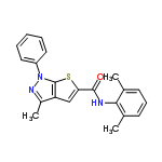 InChI=1/C21H19N3OS/c1-13-8-7-9-14(2)19(13)22-20(25)18-12-17-15(3)23-24(21(17)26-18)16-10-5-4-6-11-16/h4-12H,1-3H3,(H,22,25)