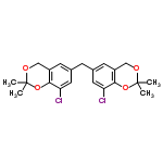 InChI=1/C21H22Cl2O4/c1-20(2)24-10-14-6-12(8-16(22)18(14)26-20)5-13-7-15-11-25-21(3,4)27-19(15)17(23)9-13/h6-9H,5,10-11H2,1-4H3