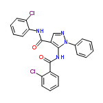 InChI=1/C23H16Cl2N4O2/c24-18-11-5-4-10-16(18)22(30)28-21-17(14-26-29(21)15-8-2-1-3-9-15)23(31)27-20-13-7-6-12-19(20)25/h1-14H,(H,27,31)(H,28,30)