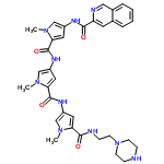 InChI=1/C34H38N10O4/c1-41-20-25(15-28(41)32(46)36-10-13-44-11-8-35-9-12-44)39-34(48)30-17-26(21-43(30)3)40-33(47)29-16-24(19-42(29)2)38-31(45)27-14-22-6-4-5-7-23(22)18-37-27/h4-7,14-21,35H,8-13H2,1-3H3,(H,36,46)(H,38,45)(H,39,48)(H,40,47)