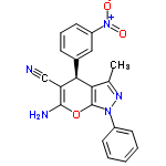 InChI=1/C20H15N5O3/c1-12-17-18(13-6-5-9-15(10-13)25(26)27)16(11-21)19(22)28-20(17)24(23-12)14-7-3-2-4-8-14/h2-10,18H,22H2,1H3/t18-/m1/s1