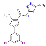 InChI=1/C15H11Cl2N3O2S/c1-7-12(14(21)18-15-20-19-8(2)23-15)6-13(22-7)9-3-10(16)5-11(17)4-9/h3-6H,1-2H3,(H,18,20,21)