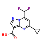 InChI=1/C11H9F2N3O2/c12-9(13)8-3-7(5-1-2-5)15-10-6(11(17)18)4-14-16(8)10/h3-5,9H,1-2H2,(H,17,18)