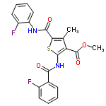 InChI=1/C21H16F2N2O4S/c1-11-16(21(28)29-2)20(25-18(26)12-7-3-4-8-13(12)22)30-17(11)19(27)24-15-10-6-5-9-14(15)23/h3-10H,1-2H3,(H,24,27)(H,25,26)