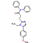 InChI=1/C25H24N4O2S/c1-3-28-24(19-14-16-22(31-2)17-15-19)26-27-25(28)32-18-23(30)29(20-10-6-4-7-11-20)21-12-8-5-9-13-21/h4-17H,3,18H2,1-2H3