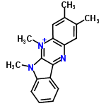 InChI=1/C18H18N3/c1-11-9-14-16(10-12(11)2)21(4)18-17(19-14)13-7-5-6-8-15(13)20(18)3/h5-10H,1-4H3/q+1