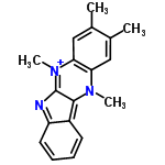 InChI=1/C18H18N3/c1-11-9-15-16(10-12(11)2)21(4)18-17(20(15)3)13-7-5-6-8-14(13)19-18/h5-10H,1-4H3/q+1