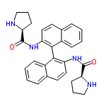 InChI=1/C30H30N4O2/c35-29(25-11-5-17-31-25)33-23-15-13-19-7-1-3-9-21(19)27(23)28-22-10-4-2-8-20(22)14-16-24(28)34-30(36)26-12-6-18-32-26/h1-4,7-10,13-16,25-26,31-32H,5-6,11-12,17-18H2,(H,33,35)(H,34,36)/t25-,26-/m0/s1