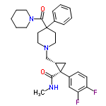 InChI=1/C29H35F2N3O2/c1-32-26(35)29(22-10-11-24(30)25(31)18-22)19-23(29)20-33-16-12-28(13-17-33,21-8-4-2-5-9-21)27(36)34-14-6-3-7-15-34/h2,4-5,8-11,18,23H,3,6-7,12-17,19-20H2,1H3,(H,32,35)/t23-,29+/m0/s1