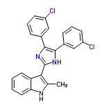 InChI=1/C24H17Cl2N3/c1-14-21(19-10-2-3-11-20(19)27-14)24-28-22(15-6-4-8-17(25)12-15)23(29-24)16-7-5-9-18(26)13-16/h2-13,27H,1H3,(H,28,29)