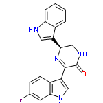 InChI=1/C20H15BrN4O/c21-11-5-6-13-15(9-23-17(13)7-11)19-20(26)24-10-18(25-19)14-8-22-16-4-2-1-3-12(14)16/h1-9,18,22-23H,10H2,(H,24,26)/t18-/m1/s1