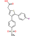 InChI=1/C19H15FO4S2/c1-26(23,24)16-8-4-12(5-9-16)17-10-15(11-18(21)22)25-19(17)13-2-6-14(20)7-3-13/h2-10H,11H2,1H3,(H,21,22)