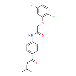 ChemSpider 2D Image | Isopropyl 4-{[(2,5-dichlorophenoxy)acetyl]amino}benzoate | C18H17Cl2NO4