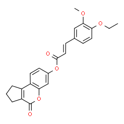 ChemSpider 2D Image | 4-Oxo-1,2,3,4-tetrahydrocyclopenta[c]chromen-7-yl (2E)-3-(4-ethoxy-3-methoxyphenyl)acrylate | C24H22O6