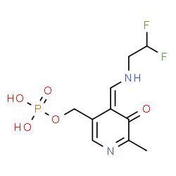 ChemSpider 2D Image | [(4Z)-4-{[(2,2-Difluoroethyl)amino]methylene}-6-methyl-5-oxo-4,5-dihydro-3-pyridinyl]methyl dihydrogen phosphate | C10H13F2N2O5P