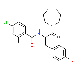 ChemSpider 2D Image | N-[(1E)-3-(1-Azepanyl)-1-(4-methoxyphenyl)-3-oxo-1-propen-2-yl]-2,4-dichlorobenzamide | C23H24Cl2N2O3