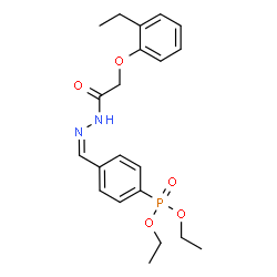 ChemSpider 2D Image | Diethyl {4-[(Z)-{[(2-ethylphenoxy)acetyl]hydrazono}methyl]phenyl}phosphonate | C21H27N2O5P