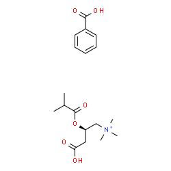 ChemSpider 2D Image | benzoic acid; [(2R)-4-hydroxy-2-(2-methylpropanoyloxy)-4-oxo-butyl]-trimethyl-ammonium | C18H28NO6