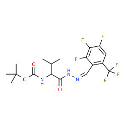 ChemSpider 2D Image | 2-Methyl-2-propanyl (3-methyl-1-oxo-1-{(2Z)-2-[2,3,4-trifluoro-6-(trifluoromethyl)benzylidene]hydrazino}-2-butanyl)carbamate (non-preferred name) | C18H21F6N3O3