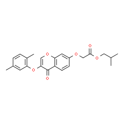 ChemSpider 2D Image | Isobutyl {[3-(2,5-dimethylphenoxy)-4-oxo-4H-chromen-7-yl]oxy}acetate | C23H24O6