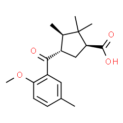 ChemSpider 2D Image | (1S,3R,4S)-4-(2-Methoxy-5-methylbenzoyl)-2,2,3-trimethylcyclopentanecarboxylic acid | C18H24O4