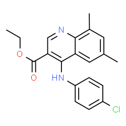 ChemSpider 2D Image | ethyl 4-[(4-chlorophenyl)amino]-6,8-dimethylquinoline-3-carboxylate | C20H19ClN2O2