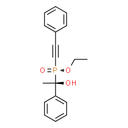 ChemSpider 2D Image | Ethyl (R)-[(1S)-1-hydroxy-1-phenylethyl](phenylethynyl)phosphinate | C18H19O3P