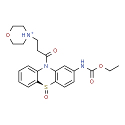 ChemSpider 2D Image | 4-(3-{(5S)-2-[(Ethoxycarbonyl)amino]-5-oxido-10H-phenothiazin-10-yl}-3-oxopropyl)morpholin-4-ium | C22H26N3O5S