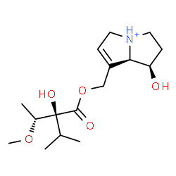 ChemSpider 2D Image | (1R,7aR)-1-Hydroxy-7-({[(2S,3R)-2-hydroxy-2-isopropyl-3-methoxybutanoyl]oxy}methyl)-2,3,5,7a-tetrahydro-1H-pyrrolizinium | C16H28NO5