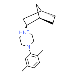 ChemSpider 2D Image | 1-[(1R,2R,4S)-Bicyclo[2.2.1]hept-2-yl]-4-(2,5-dimethylphenyl)piperazin-1-ium | C19H29N2