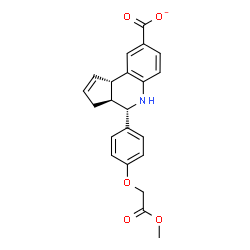 ChemSpider 2D Image | (3aS,4S,9bS)-4-[4-(2-Methoxy-2-oxoethoxy)phenyl]-3a,4,5,9b-tetrahydro-3H-cyclopenta[c]quinoline-8-carboxylate | C22H20NO5