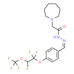 ChemSpider 2D Image | 2-(1-Azepanyl)-N'-[(Z)-{4-[1,1,2-trifluoro-2-(trifluoromethoxy)ethoxy]phenyl}methylene]acetohydrazide | C18H21F6N3O3