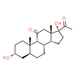 ChemSpider 2D Image | (3alpha,5alpha,9beta,14beta)-3,17-Dihydroxypregnane-11,20-dione | C21H32O4