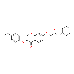 ChemSpider 2D Image | Cyclohexyl {[3-(4-ethylphenoxy)-4-oxo-4H-chromen-7-yl]oxy}acetate | C25H26O6