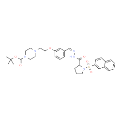 ChemSpider 2D Image | 2-Methyl-2-propanyl 4-(2-{3-[(Z)-({[1-(2-naphthylsulfonyl)-2-pyrrolidinyl]carbonyl}hydrazono)methyl]phenoxy}ethyl)-1-piperazinecarboxylate (non-preferred name) | C33H41N5O6S