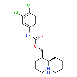ChemSpider 2D Image | (1R,9aR)-1-({[(3,4-Dichlorophenyl)carbamoyl]oxy}methyl)octahydro-2H-quinolizinium | C17H23Cl2N2O2