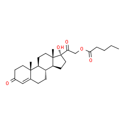ChemSpider 2D Image | 17-Hydroxy-3,20-dioxopregn-4-en-21-yl valerate | C26H38O5