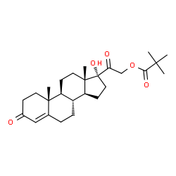 ChemSpider 2D Image | 17-Hydroxy-3,20-dioxopregn-4-en-21-yl pivalate | C26H38O5