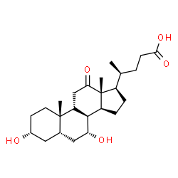 ChemSpider 2D Image | (3alpha,5beta,7alpha,8alpha,9beta,20S)-3,7-Dihydroxy-12-oxocholan-24-oic acid | C24H38O5