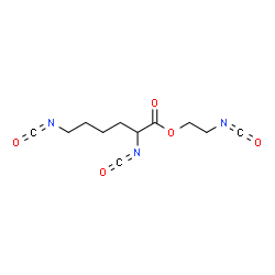 ChemSpider 2D Image | 2-Isocyanatoethyl 2,6-diisocyanatocaproate | C11H13N3O5