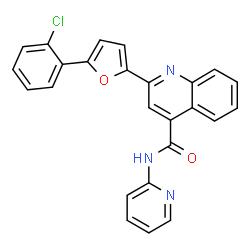 ChemSpider 2D Image | 2-[5-(2-Chlorophenyl)-2-furyl]-N-(2-pyridinyl)-4-quinolinecarboxamide | C25H16ClN3O2