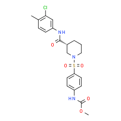 ChemSpider 2D Image | Methyl [4-({(3R)-3-[(3-chloro-4-methylphenyl)carbamoyl]-1-piperidinyl}sulfonyl)phenyl]carbamate | C21H24ClN3O5S