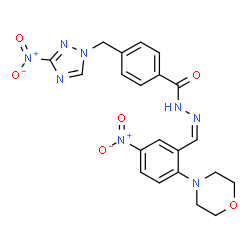 ChemSpider 2D Image | N'-{(Z)-[2-(4-Morpholinyl)-5-nitrophenyl]methylene}-4-[(3-nitro-1H-1,2,4-triazol-1-yl)methyl]benzohydrazide | C21H20N8O6