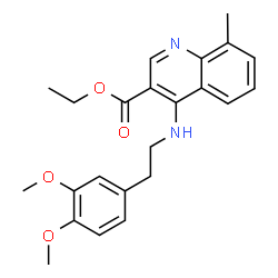 ChemSpider 2D Image | Ethyl 4-{[2-(3,4-dimethoxyphenyl)ethyl]amino}-8-methyl-3-quinolinecarboxylate | C23H26N2O4