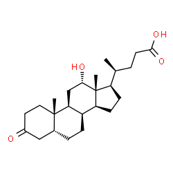 ChemSpider 2D Image | (5beta,8alpha,12alpha,20S)-12-Hydroxy-3-oxocholan-24-oic acid | C24H38O4