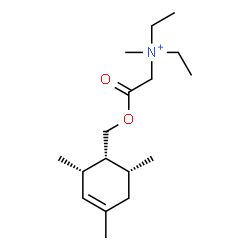 ChemSpider 2D Image | N,N-Diethyl-N-methyl-2-oxo-2-{[(1R,2S,6R)-2,4,6-trimethyl-3-cyclohexen-1-yl]methoxy}ethanaminium | C17H32NO2